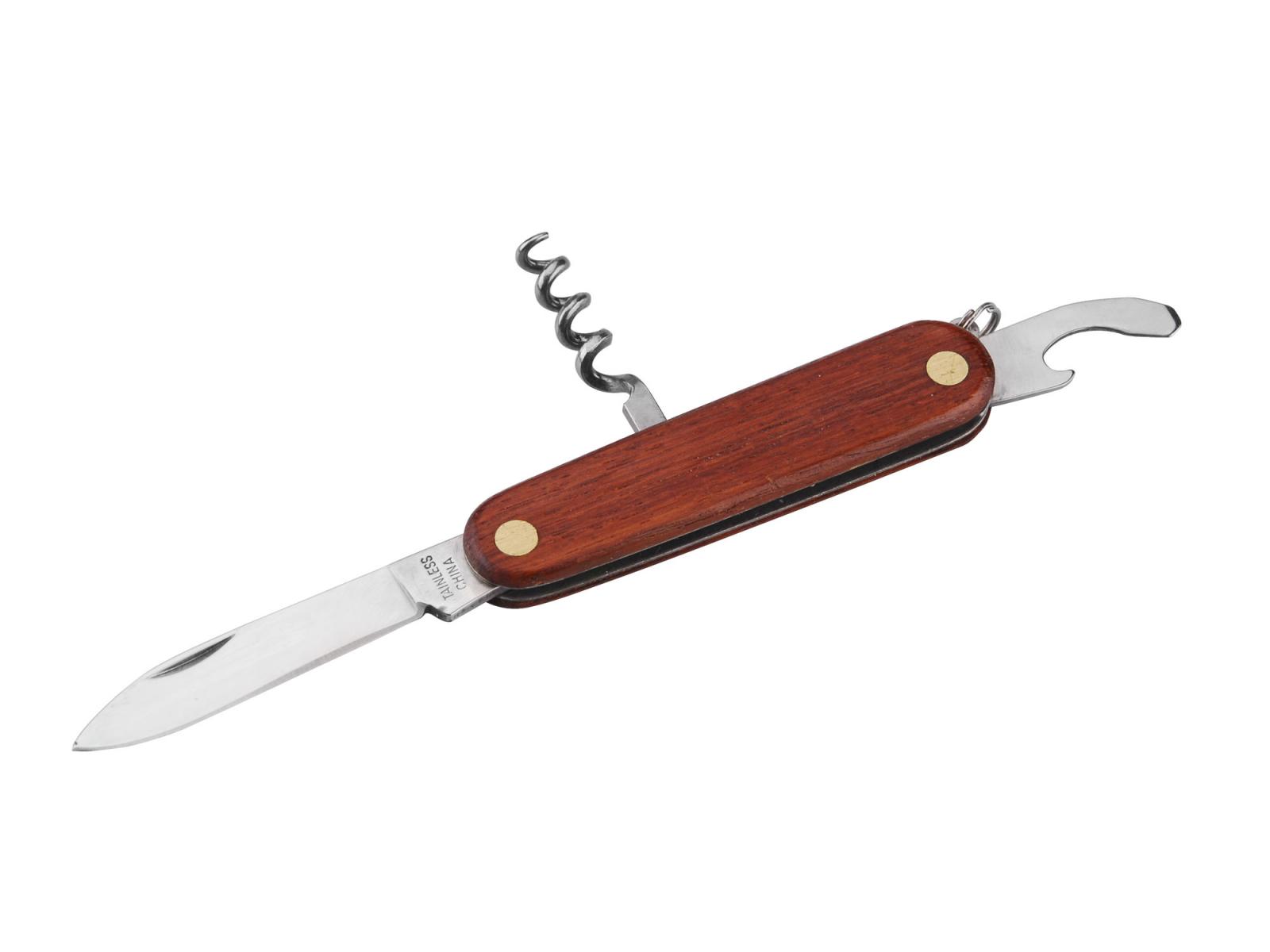 Nôž zatvárací, drevená rukoväť, 3-dielny, 85mm