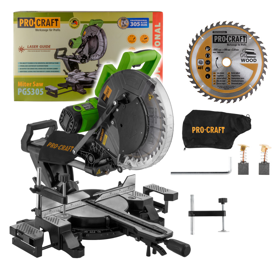 PROCRAFT Pokosová píla 2000W 305mm PGS305