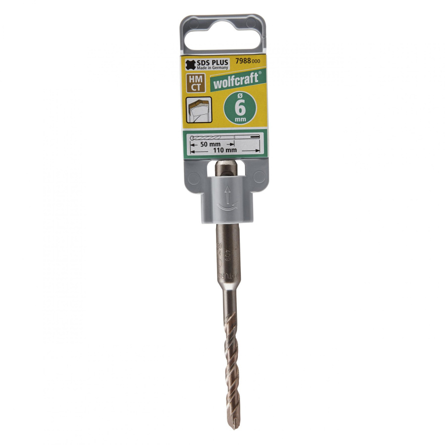Vrták SDS-plus Profesional HM ø 6mm, L – 110mm, wolfcraft 7988000