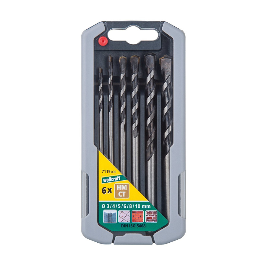 Sada vrtákov HM do betónu PROFESSIONAL ø 3 - 10mm (6ks) wolfcraft 7119000
