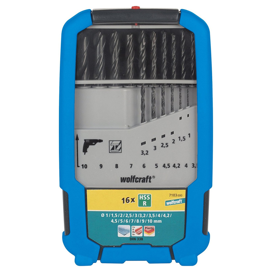 Sada vrtákov HSS do kovu valcovaných ø 1 - 10mm (16ks) wolfcraft 7103000