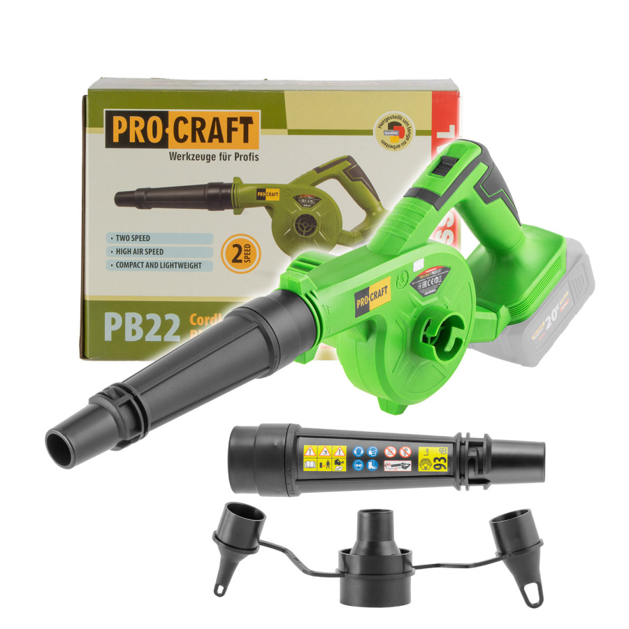 PROCRAFT Aku fukár 20V 90 m³/h(bez batérie a nabíjačky) PB22