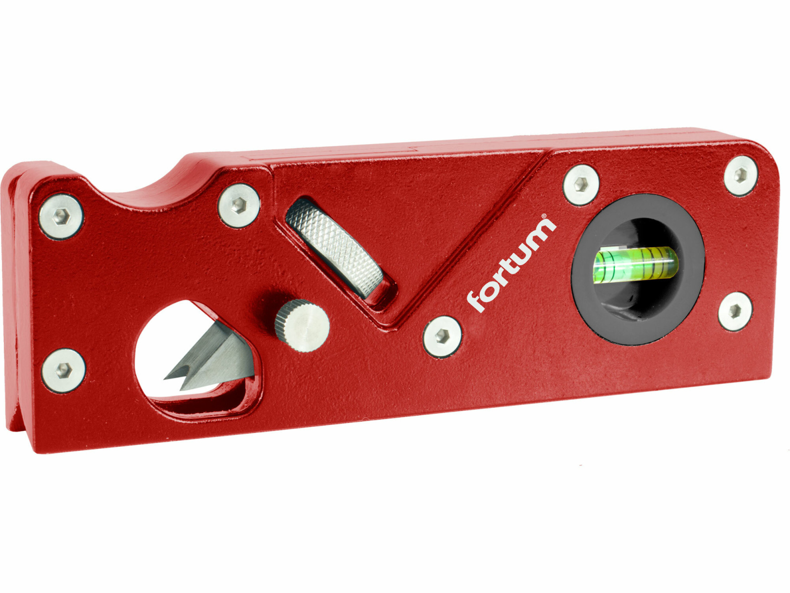 FORTUM 4752104 Hoblík na zrážanie hrán, 2 profilové nože, 155mm, hliník