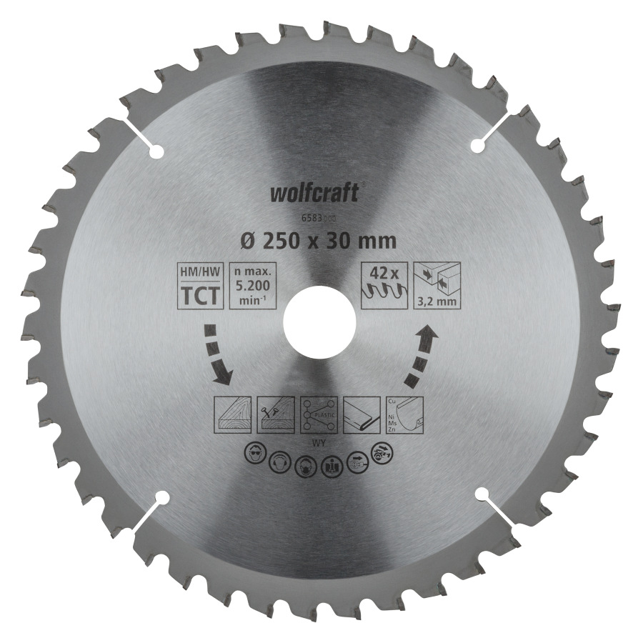Kotúč pílový HM pre jemné rezy trapézový zub, Z48 ø 315 x 30 x 3,2mm wolfcraft 6584000