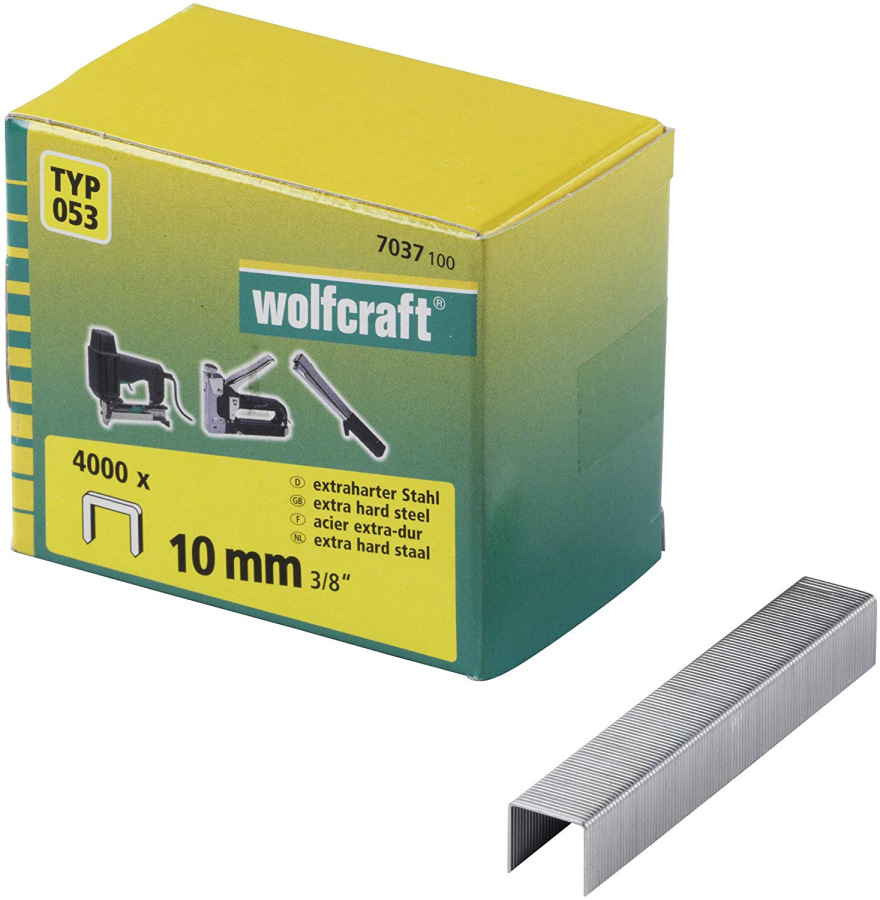 Sponky do sponkovačky široké výška 10mm, šírka 11,2mm Typ 053 (4000ks) wolfcraft 7037100