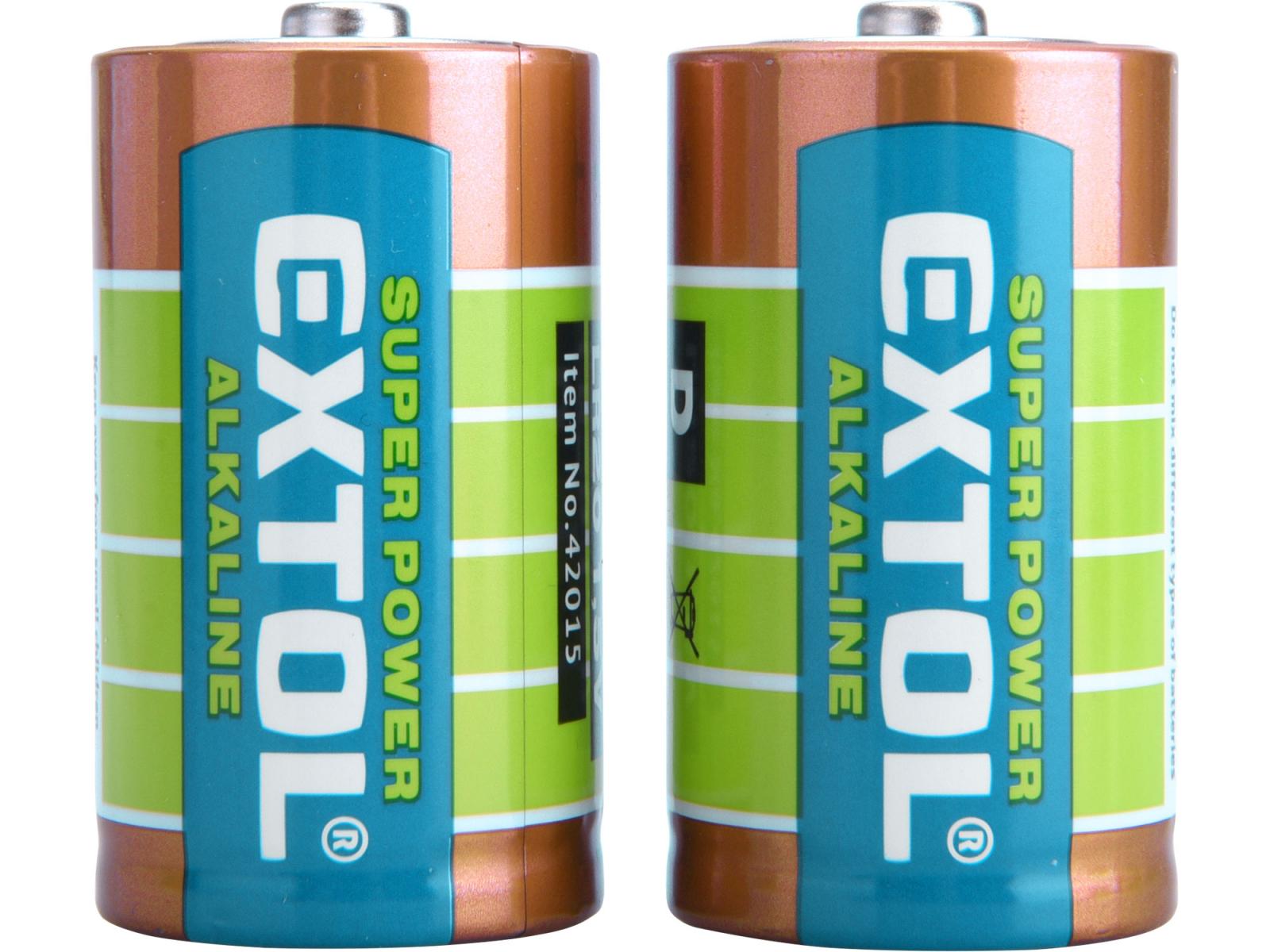 EXTOL Batéria alkalická 2ks, 1,5V, typ D, LR20 42015