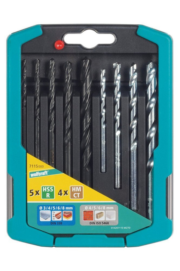 Sada vrtákov HSS/HM kombinovaných ø3 - 8mm (5+4ks) wolfcraft 7115000