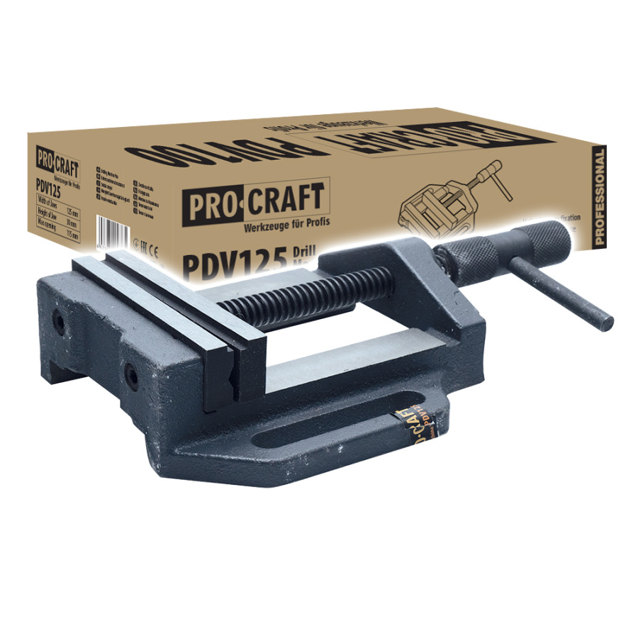 PROCRAFT Zverák k stojanovej vŕtačke 125mm PDV125
