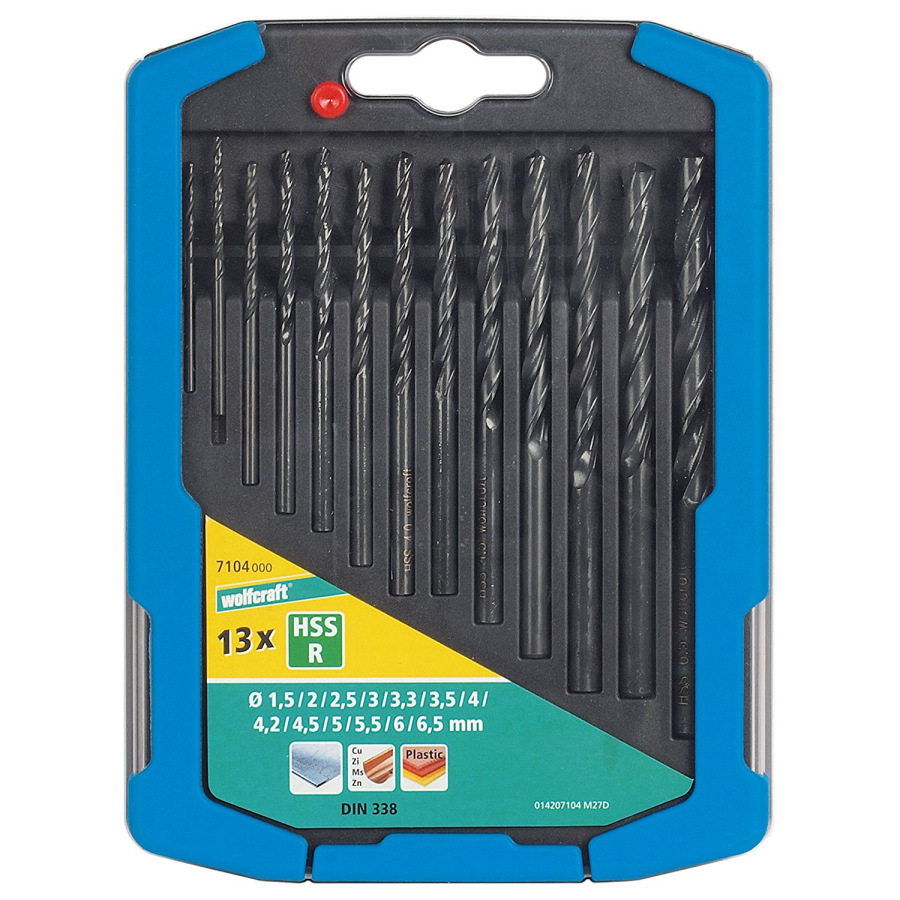 Sada vrtákov HSS do kovu valcovaných ø 1,5 - 6,5mm (13ks) wolfcraft 7104000