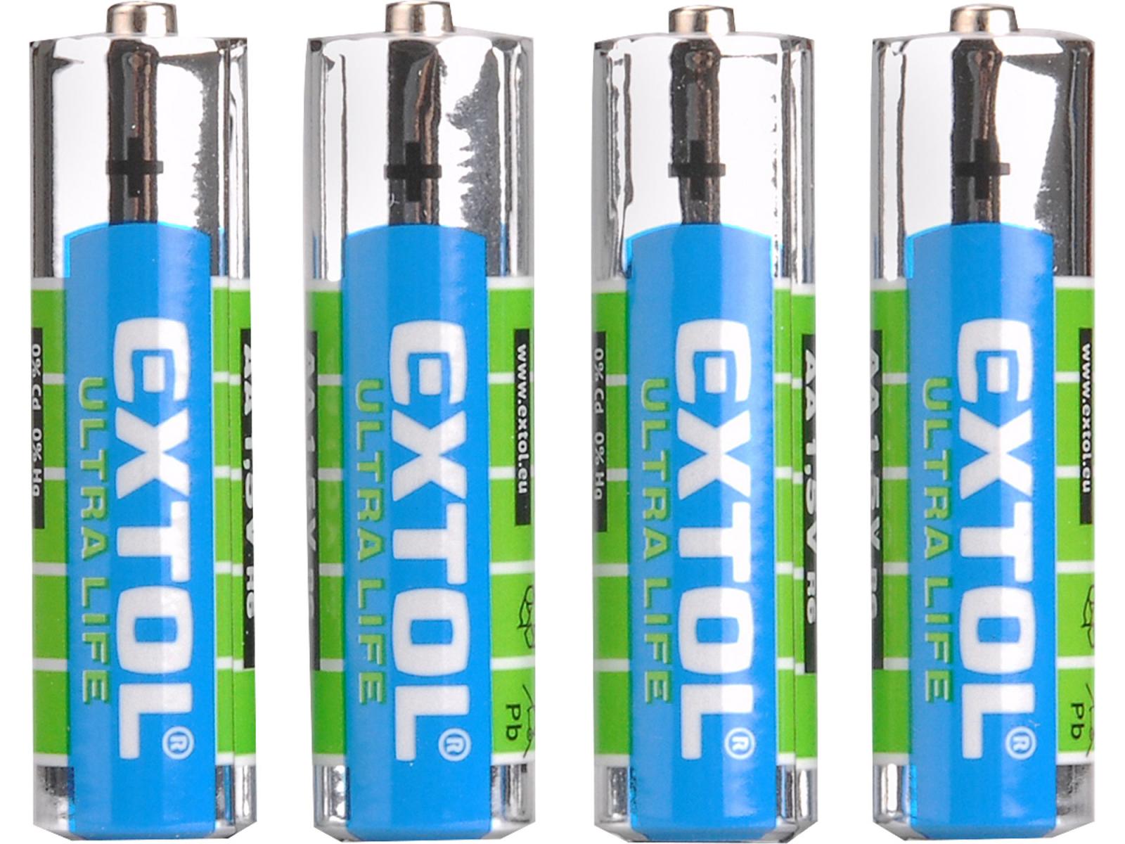 EXTOL Batéria zink-chloridová 4ks, 1,5V, typ AA 42001
