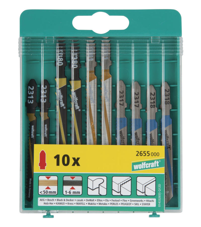 Wolfcraft Sada pílových listov do priamočiarej píly T-stopka wolfcraft 2655000