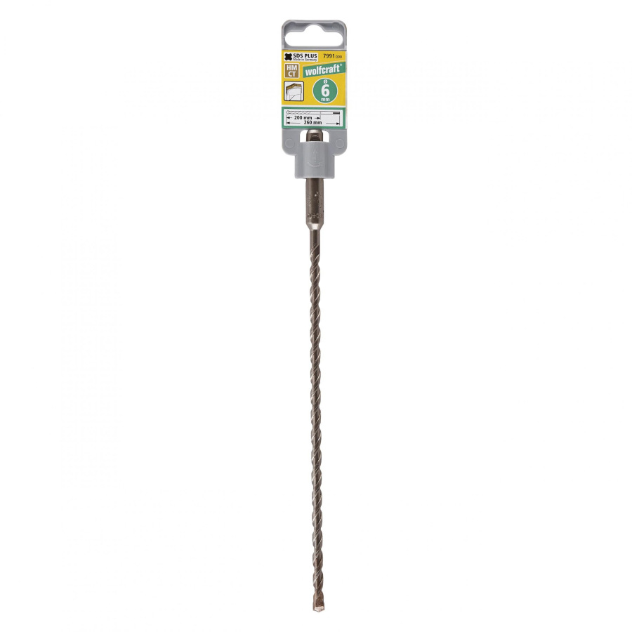 Vrták SDS-plus Profesional HM ø 6mm, L – 260mm, wolfcraft 7991000