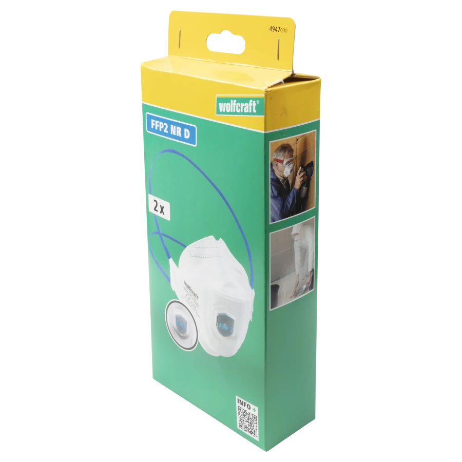 Respirátor FFP2 skladací s ventilom (2ks) wolfcraft 4947000