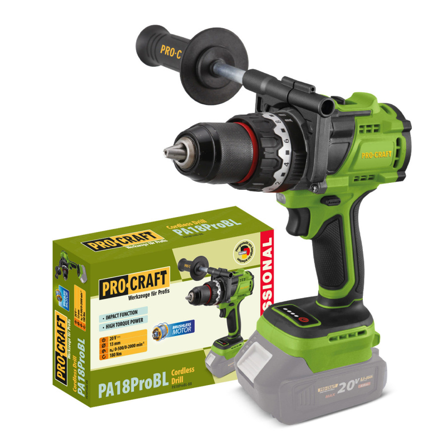 PROCRAFT Aku skrutkovač PA18ProBL (bez batérie a nabíjačky)