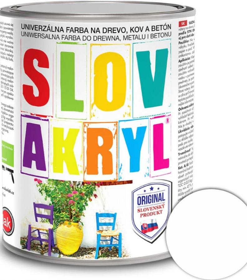 Farba Slovakryl 0100biely  0,75kg