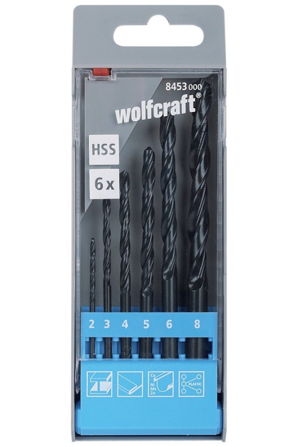 Sada vrtákov HSS do kovu valcovaných ø 2 - 8mm (6ks) wolfcraft 8453000