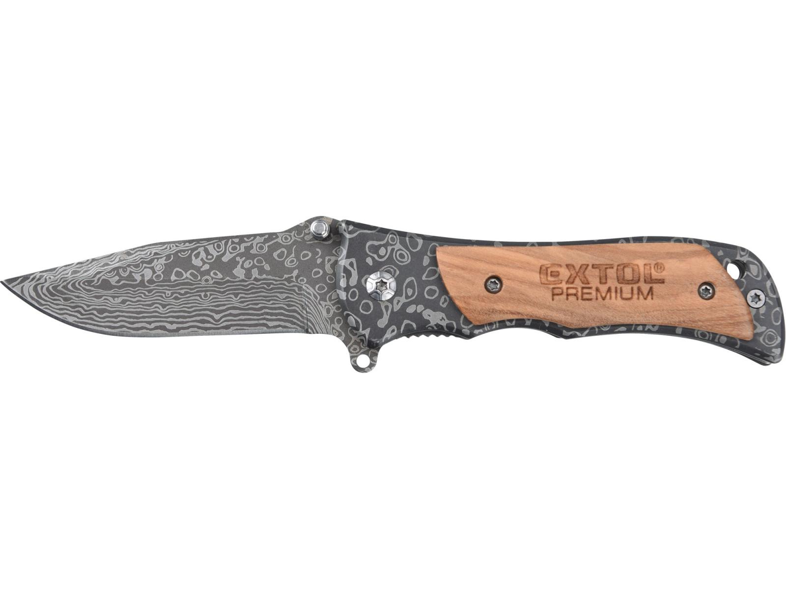 EXTOL PREMIUM Nož zatvárací s poistkou, dĺžka 90/160mm, hrúbka čepele 2,5mm 8855121