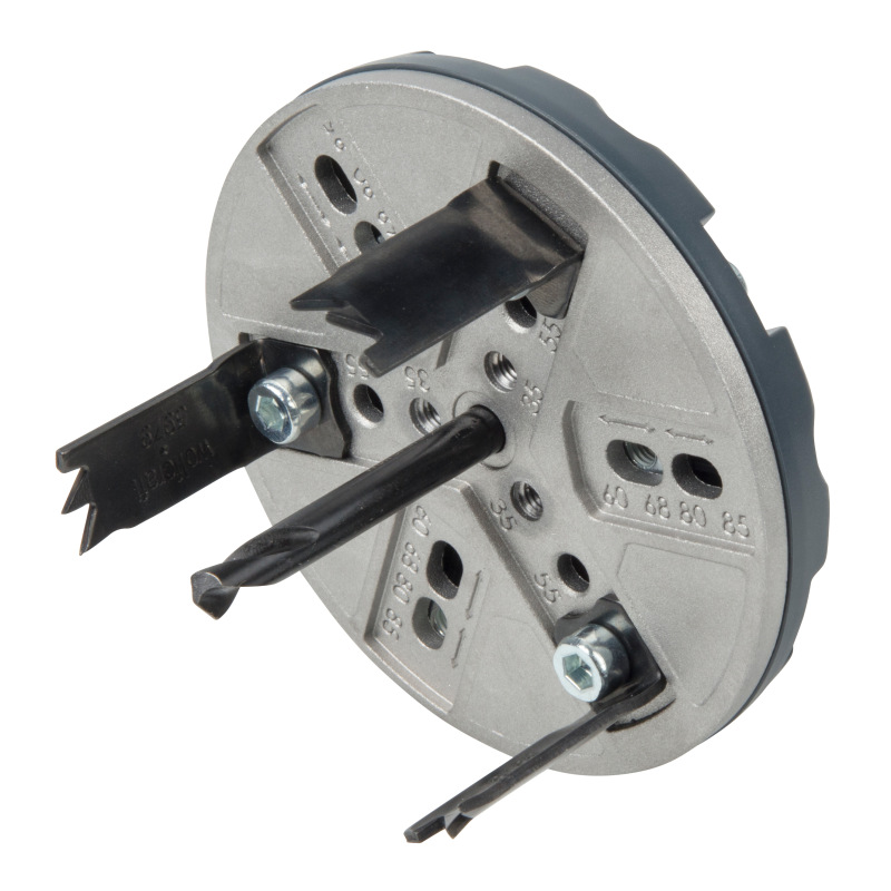 Korunka vŕtacia nastaviteľná s pevnými rozmermi ø 35,55,60,68,70,75,80,85mm hl. - 30mm, wolfcraft 59