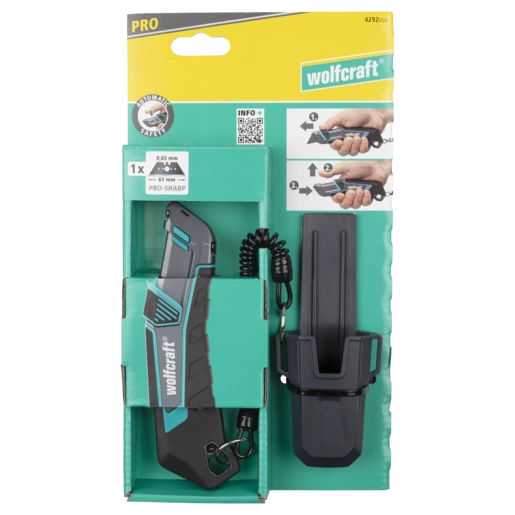Wolfcraft Nôž s trapézovou čepeľou a puzdrom PRO SAFETY, L/P, wolfcraft 4292000 3