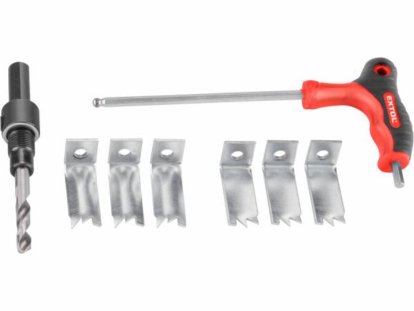 EXTOL PREMIUM Vyrezávač otvorov trojramenný nastaviteľný, Ø19-127mm 8801610 3
