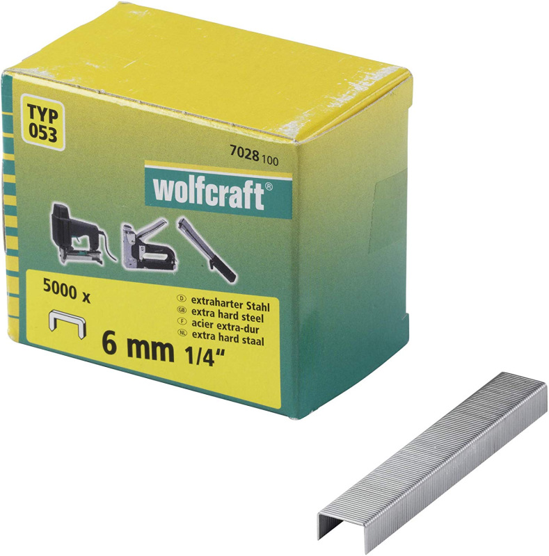 Sponky do sponkovačky široké výška 6mm, šírka 11,2mm Typ 053 (5000ks) wolfcraft 7028100