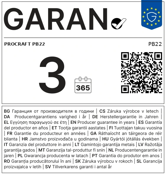 PROCRAFT Aku fukár 20V 90 m³/h(bez batérie a nabíjačky) PB22 12
