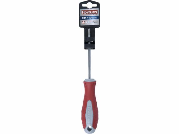 FORTUM 4740304 Skrutkovač plochý, PZ1 x 100mm, S2 1