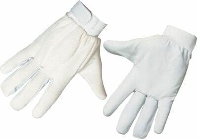 Rukavice koža/látka, 250mm, jemná hovädzia štiepenka, manžeta na suchý zips