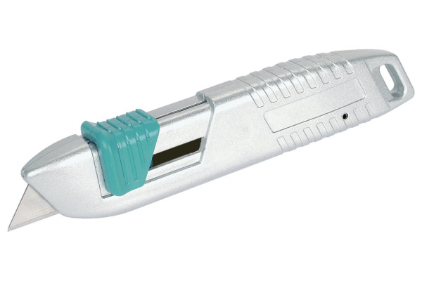Nôž s trapézovou čepeľou, kovový, bezpečnostný, wolfcraft 4134000