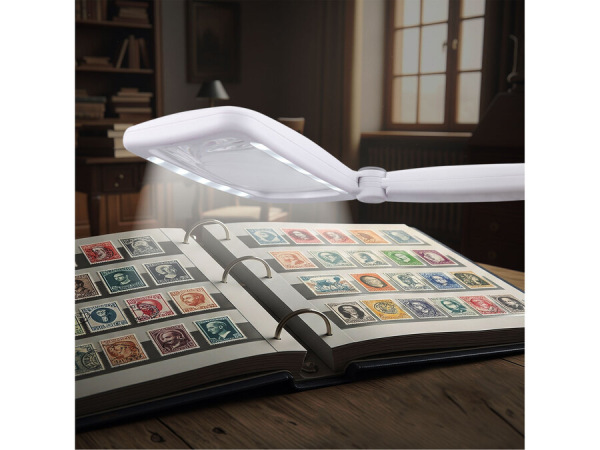 EXTOL LIGHT 43164 Lupa so svetlom, 10 LED, 4x zväčšenie, USB-C nabíjanie 1