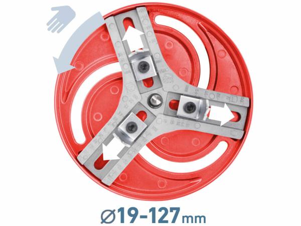 EXTOL PREMIUM Vyrezávač otvorov trojramenný nastaviteľný, Ø19-127mm 8801610 6