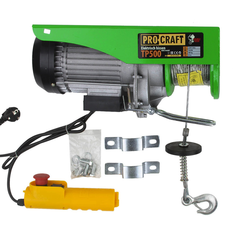 PROCRAFT Elektrický lanový navijak 1020W 250kg/500kg TP500