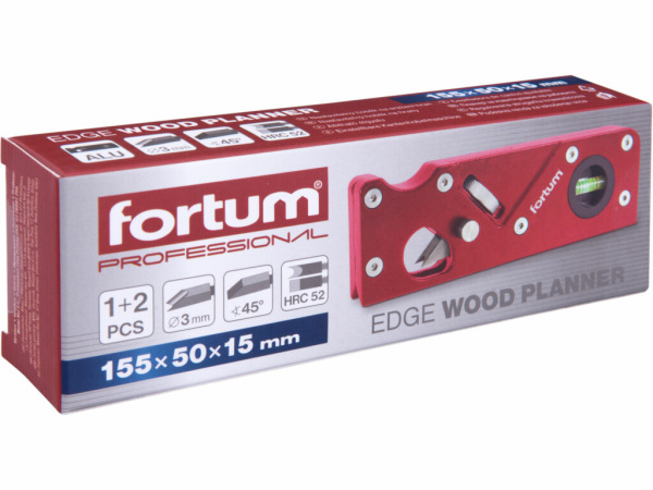 FORTUM 4752104 Hoblík na zrážanie hrán, 2 profilové nože, 155mm, hliník 4