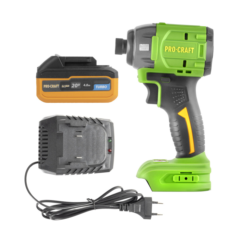 PROCRAFT Sada aku rázový uťahovák 20V 230Nm, batéria 20/4 Turbo a nabíjačka 20/1 PS22bb