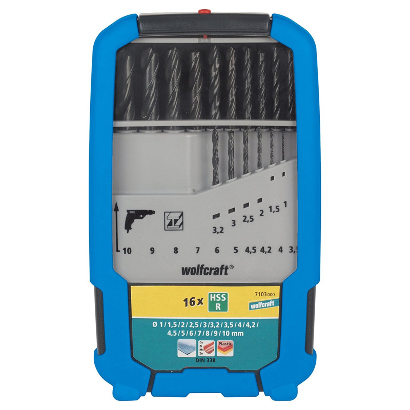 Sada vrtákov HSS do kovu valcovaných ø 1 - 10mm (16ks) wolfcraft 7103000