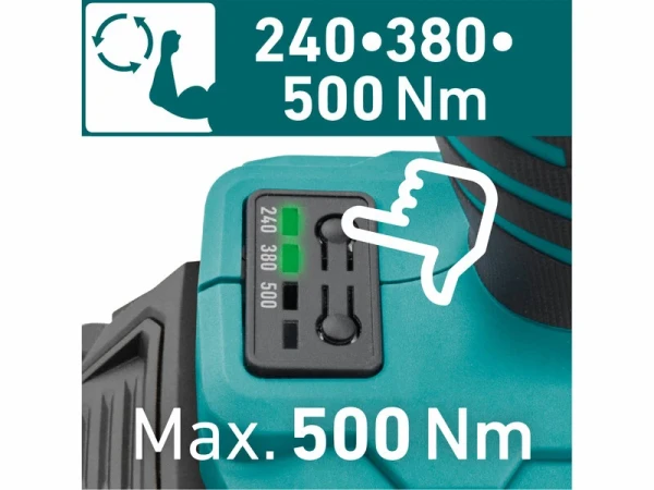 EXTOL INDUSTRIAL 8791815 Uťahovač rázový Share20V, bez aku, 1/2" štvorhran, 500Nm 2