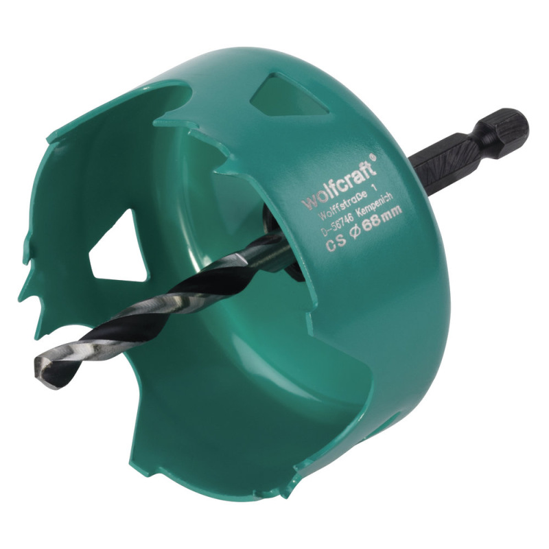 Wolfcraft Korunka vŕtacia z uhlíkovej ocele šesťhranná stopka ø 65mm hl. – 30mm, wolfcraft 5967000