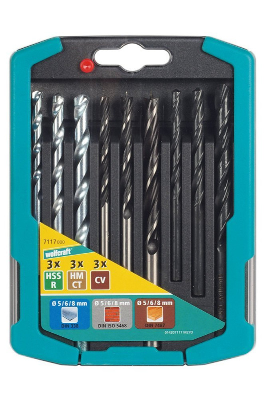 Sada vrtákov HSS/HM/CV kombinovaných ø3 - 8mm (3+3+3ks) wolfcraft 7117000