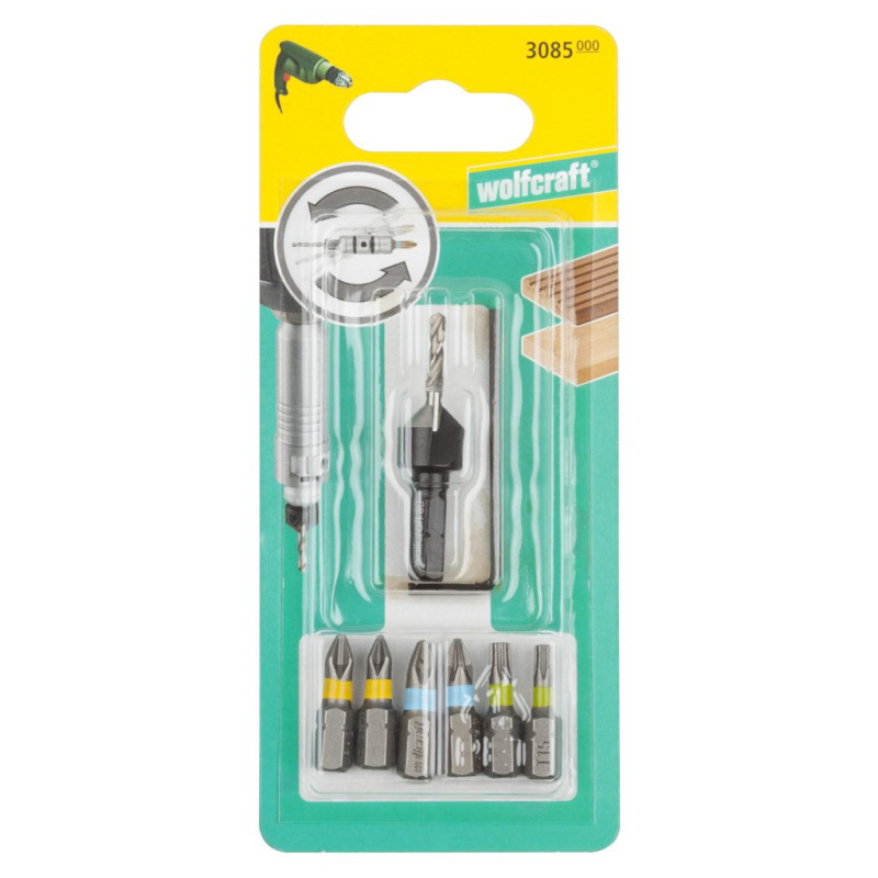 Wolfcraft Sada bitov s predvrtákom pre Flipbit wolfcraft 3085000 1