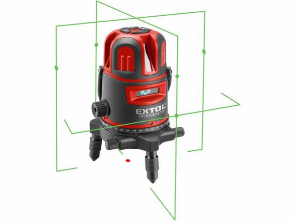 EXTOL PREMIUM 8823312 Laserová vodováha samonivelačná, 1H-4V-6B, zelený laser 1