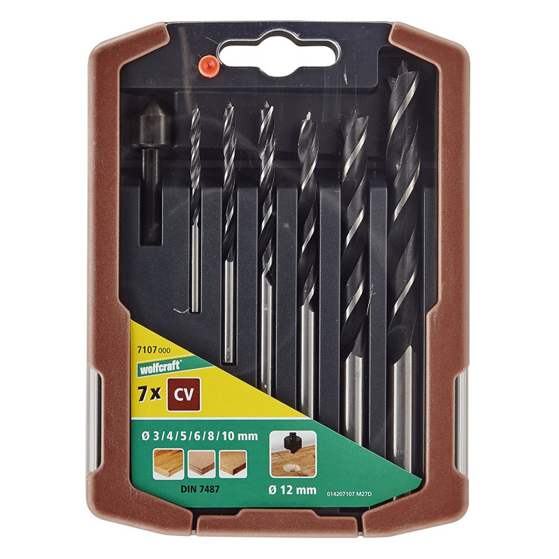 Sada vrtákov CV do dreva so záhlbníkom ø 3 - 10mm (7ks) wolfcraft 7107000