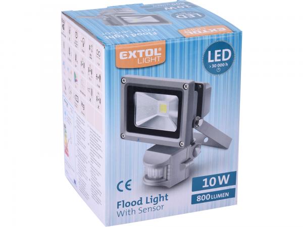 EXTOL Svietidlo LED s pohybovým senzorom, 10W, 800 lúmenov/100cd 43211