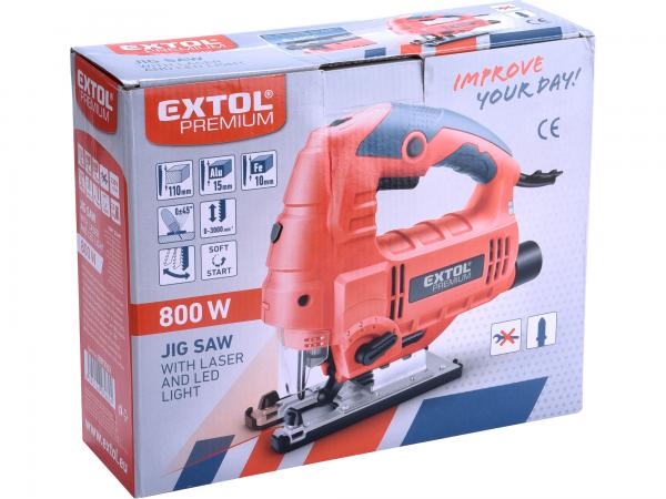 EXTOL PREMIUM Píla priamočiara 800W, 0-3000ot/min, hliníková základňa 8893103