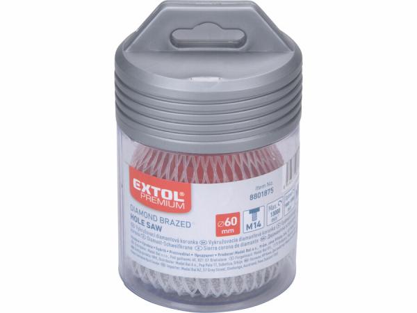 EXTOL PREMIUM Korunka vykružovacia diamantová, Ø 60mm, závit M14 8801875 2