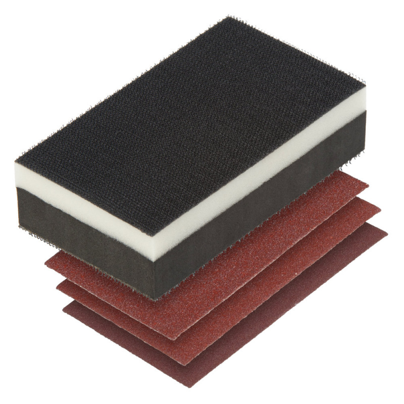 Sada samolepiacich brúsnych listov K60,80,120 s držiakom 70 x 125mm (1+3ks) wolfcraft 2892000