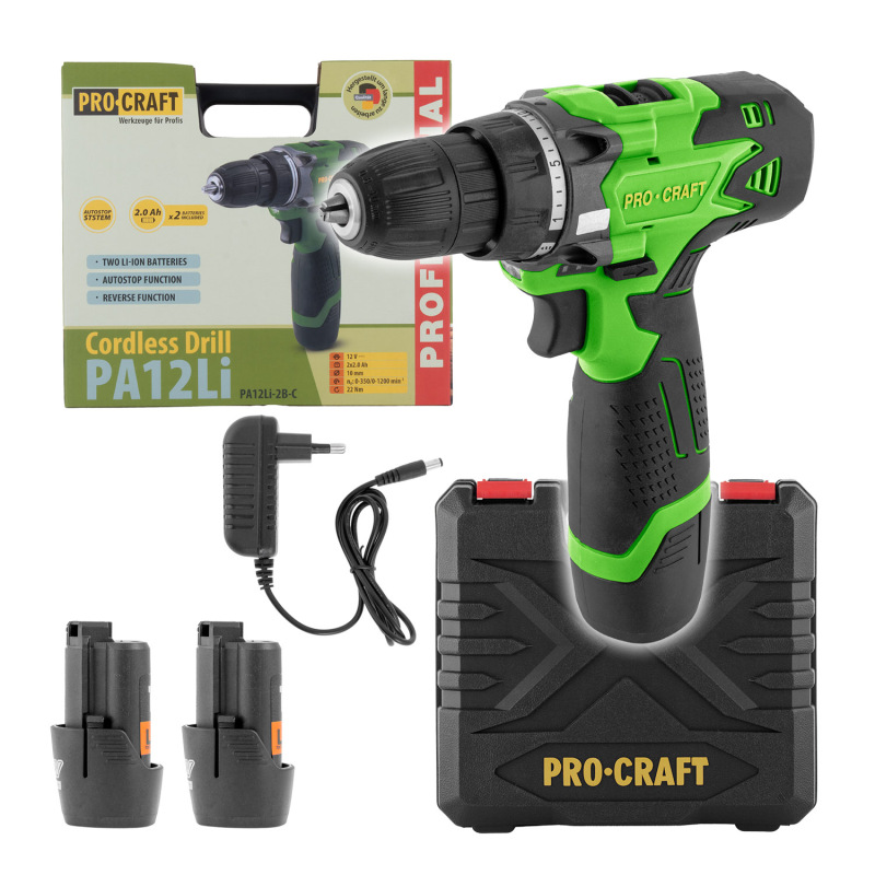 PROCRAFT Akumulátorový vŕtací skrutkovačPA12Li