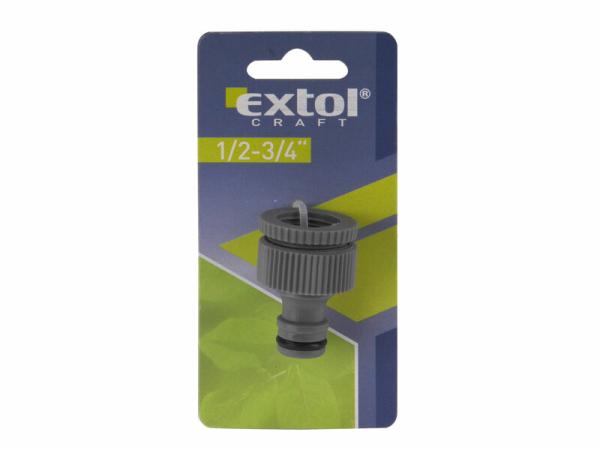 EXTOL CRAFT 70105 Rýchlospojka na záhradný ventil plastová 3/4", adaptér na 1/2" 1