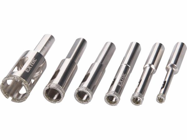 EXTOL PREMIUM Vrtáky korunkové diamantové, sada 6ks, 6-8-10-12-14-20mm 8801975