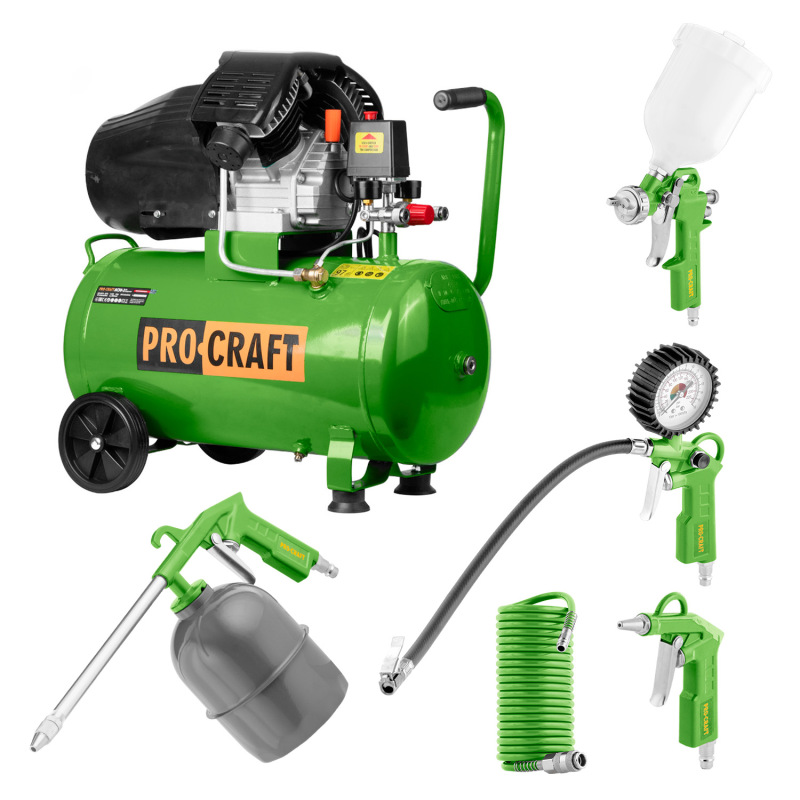 PROCRAFT Kompresor 1800W 50L + sada príslušenstva AC50-2