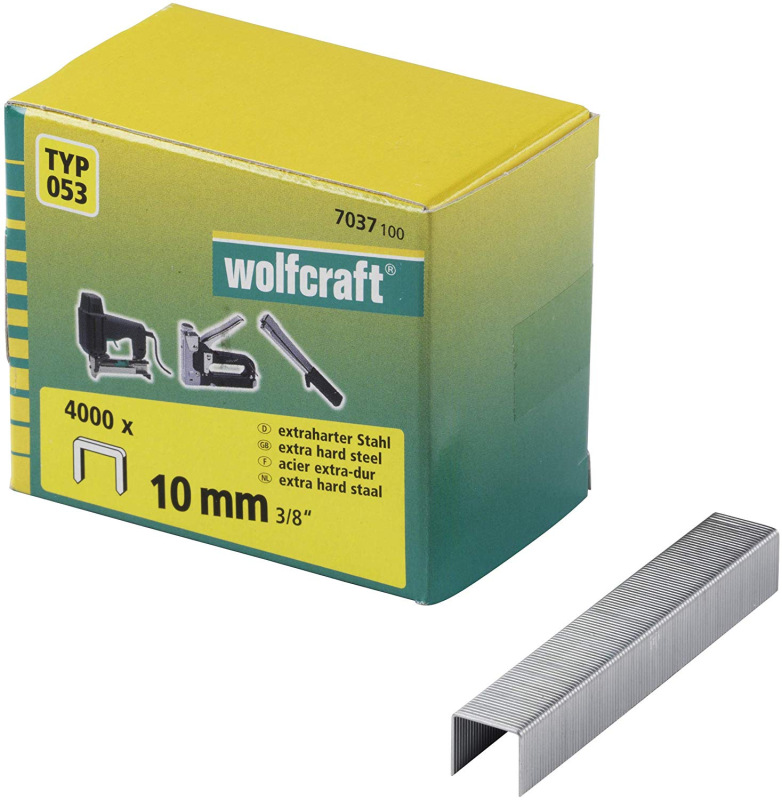 Sponky do sponkovačky široké výška 10mm, šírka 11,2mm Typ 053 (4000ks) wolfcraft 7037100